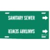 Brady Pipe Markr, Sanitary Sewer, Gn, 8to9-7/8 In 4123-G