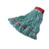 Rubbermaid Commercial 5 in String Wet Mop, 28 oz Dry Wt, Side Gate Connection, Looped-End, Green, Cotton/Rayon/Polyester FGC15306GR00