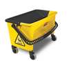 Rubbermaid Commercial 7 gal HYGEN Down Press Mop Bucket and Wringer, Yellow, Plastic FGQ90088YEL