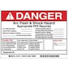 Brady Arc Flash Protection Label, PK5, 121078 121078