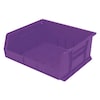 Akro-Mils Hang & Stack Storage Bin, Purple, Plastic, 14 3/4 in L x 16 1/2 in W x 7 in H, 75 lb Load Capacity 30250PURPL