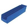 Akro-Mils Shelf Storage Bin, Blue, Plastic, 17 7/8 in L x 4 1/8 in W x 4 in H, 15 lb Load Capacity 30128BLUE