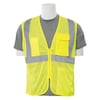 Erb Safety Safety Vest, Mesh, Hi-Viz, Lime, Zipper, M 61873