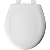 Bemis Toilet Seat, With Cover, Plastic, Round, White 7BGR200SLT 000