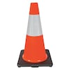 Zoro Select Traffic Cone, 18In, Orange, Outside Dia.: 8 in 6FHC2