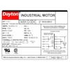Dayton Capacitor-Start/Run General Purpose Motor, 1 1/2 HP, 115/208-230V AC Voltage, 145T Frame 6K828