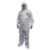 International Enviroguard Hooded Disposable Coveralls, 25 PK, White, Fabric, Zipper 8019-M