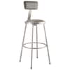 National Public Seating Round Stool with Backrest, Height 30"Gray 6430B