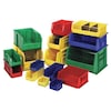 Quantum Storage Systems Hang & Stack Storage Bin, Red, Polypropylene, 10 7/8 in L x 4 1/8 in W x 4 in H QUS224RD