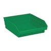 Quantum Storage Systems Shelf Storage Bin, Green, Polypropylene, 11 5/8 in L x 11 1/8 in W x 4 in H, 50 lb Load Capacity QSB109GN