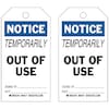 Brady Notice Tag, 7 x 4 In, Bk and Bl/Wht, PK10 86478