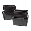 Orbis Black Attached Lid Container, Plastic, Metal Hinge FP143 Black Recycled