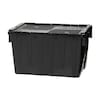 Orbis Black Attached Lid Container, Plastic, Metal Hinge FP143 Black Recycled
