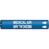Brady Pipe Marker, Medical Air, 2-1/2to3-7/8 In 4096-C