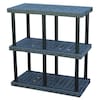 Structural Plastics Freestanding Plastic Shelving Unit, Open Style, 24 in D, 48 in W, 51 in H, 3 Shelves, Black S4824x3