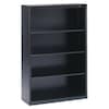 Tennsco 4-Shelf Stationary Bookcase, 52"x34-1/2" Black B-53BK