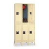 Tennsco Wardrobe Locker, 36 in W, 18 in D, 78 in H, (2) Tier, (3) Wide, Sand DTK-121836-3SD