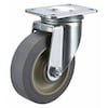 Zoro Select Swivel Plate Caster, Rubber, 3-1/2 in, 250 lb, C P12S-PRP035D-12