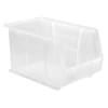 Quantum Storage Systems Hang & Stack Storage Bin, Clear, Polypropylene, 13 5/8 in L x 8 1/4 in W x 8 in H QUS242CL