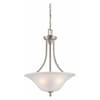 Nuvo Surrey 3 Light Pendant Fixture Frosted Glass Brushed Nickel 60-4147