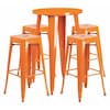 Flash Furniture Round 24" W, 24" L, 41" H, Metal Top, Orange CH-51080BH-4-30SQST-OR-GG