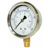 Pic Gauges Pressure Gauge, 0 to 3000 psi, 1/4 in MNPT, Stainless Steel, Silver PRO-201L-254P