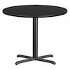 Flash Furniture Round Laminate Table Top, 36" W, 36" L, 31.125" H, Black XU-RD-36-BLKTB-T3030-GG