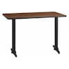 Flash Furniture Rectangle Laminate Table, 30" W, 45" L, 31.125" H, Laminate Top, Wood Grain XU-WALTB-3045-T0522-GG
