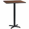 Flash Furniture Square Laminate Table, 30" W, 30" L, 43.125" H, Laminate Top, Wood Grain XU-WALTB-3030-T2222B-GG