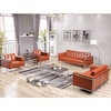Flash Furniture Leather Reception Set, Cognac, Lesley Series, 33" x 32-1/2" ZB-LESLEY-8090-SET-COG-GG