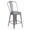 Flash Furniture Indoor Stool w/Back, Metal, Clear Coat, 24" XU-DG-TP001B-24-GG