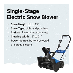 Single-Stage Electric Snow Blower Specs